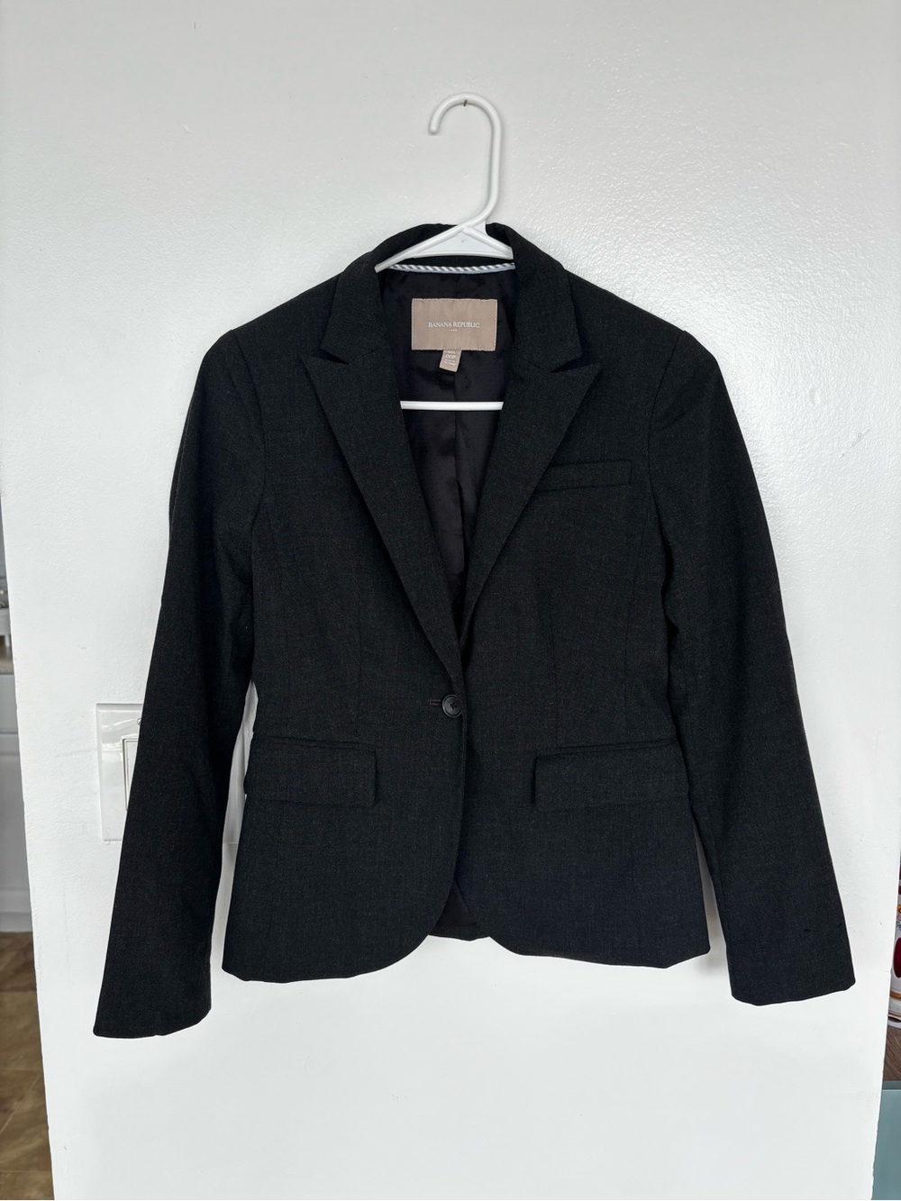 Banana Republic Charcoal Women's Single-Button Blazer